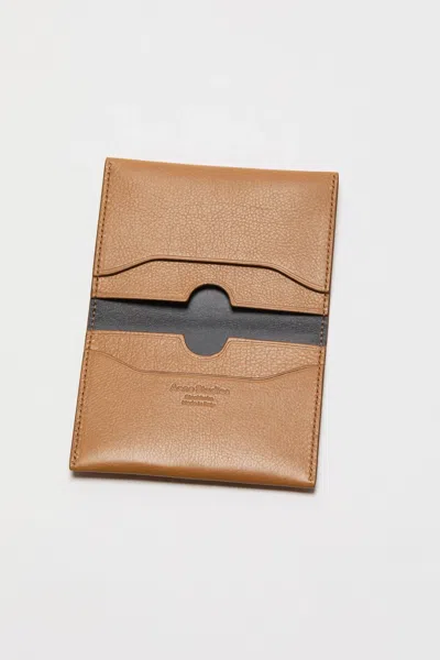 Acne Studios Folded Card Holder In Brown