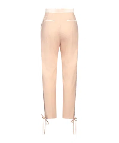 Dolce & Gabbana Solid Color Side Stripe Slim Cuffed Pants In Neutral