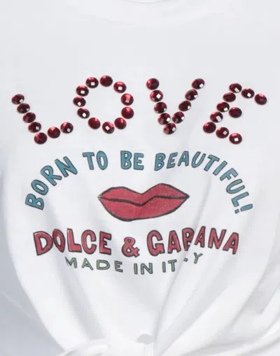 Dolce & Gabbana Solid Color Printed Short-sleeve T-shirt In White