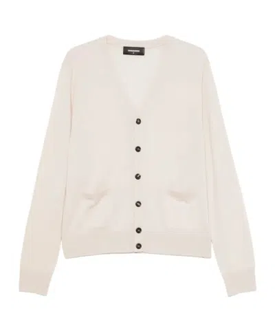 Dsquared2 Buttoned Cardigan In Neutral