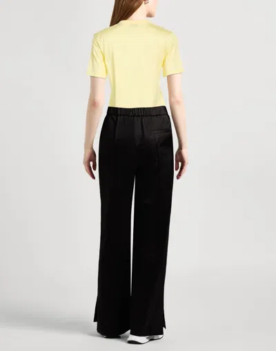Burberry Basic Solid Color T-shirt In Yellow