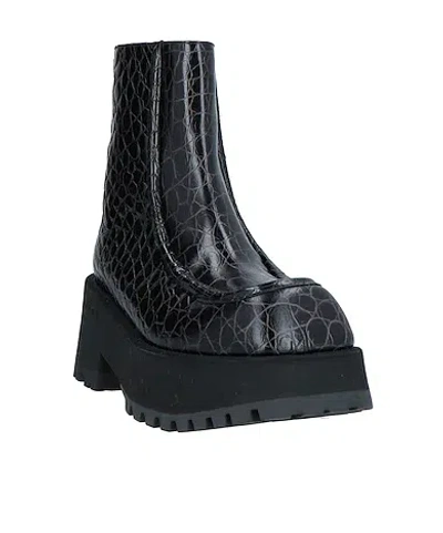 Marni Croc Print Platform Boots In Black