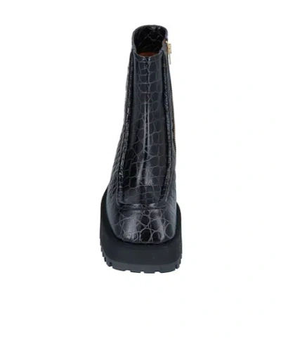 Marni Croc Print Platform Boots In Black
