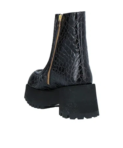 Marni Croc Print Platform Boots In Black