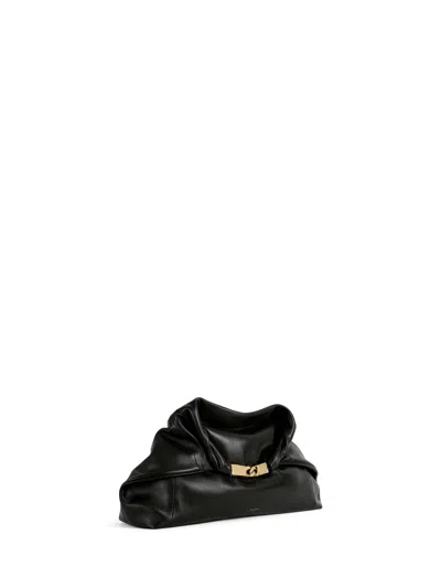 Balmain Dinner At 8 Medium Bag In Smooth Leather In Black