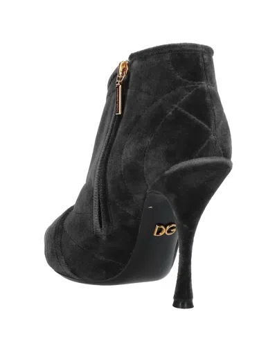 Dolce & Gabbana Pointed-toe Suede Ankle Boots In Black