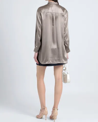 Maxco. Solid Colour Shirts  Blouses In Gray