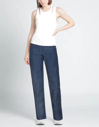 Maison Margiela Solid Color Webbing Pants In Blue