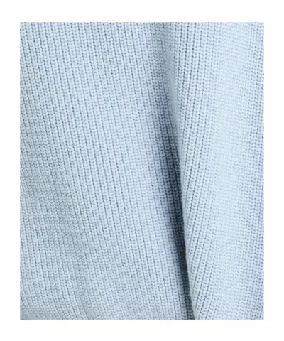Rick Owens Medium-thick High-neck Wool Sweater In Blue