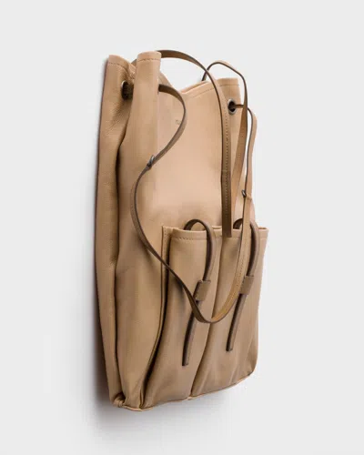 Prada Route Large Leather Bag In Brown