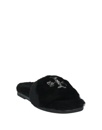 Tory Burch Wool Lined Slippers In Black