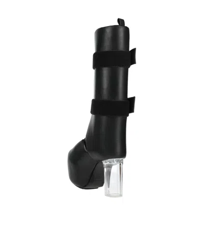 Rick Owens Stylish And Simple Platform Leather Boots In Black
