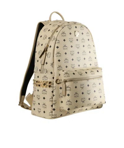 Mcm Stark Visetos Medium Backpack In Neutral