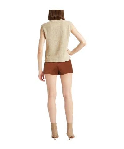 Max Mara Plain Colour Shorts In Brown