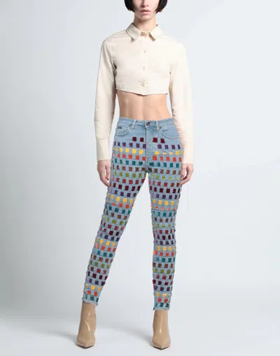 Dolce & Gabbana Multicolor Medium Blue Slim-fit Jeans In Blue