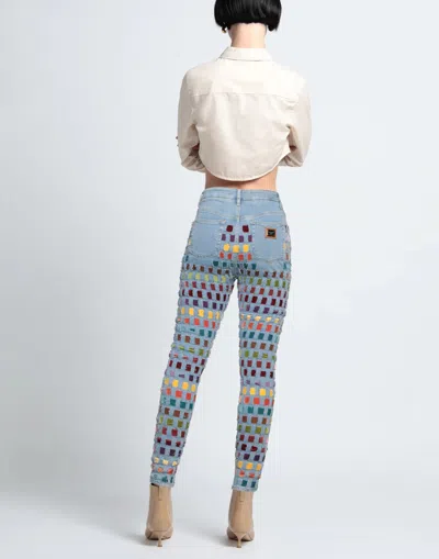 Dolce & Gabbana Multicolor Medium Blue Slim-fit Jeans In Blue