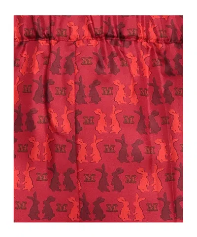 Max Mara Multicolor Patterned Pocket Pants In Red