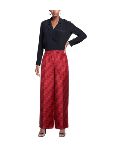 Max Mara Multicolor Patterned Pocket Pants In Red