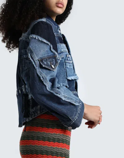 Dolce & Gabbana Denim Patchwork Jacket Women In Blue