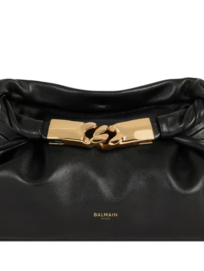 Balmain Dinner At 8 Small Bag In Smooth Leather In Black
