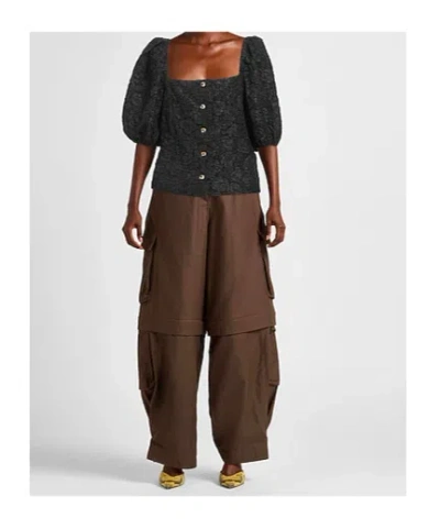 Ganni Solid Colour Shirts  Blouses In Black