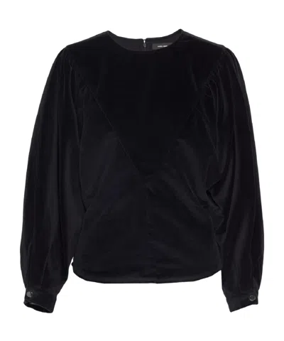 Isabel Marant Crew Neck Long-sleeved T-shirt In Black