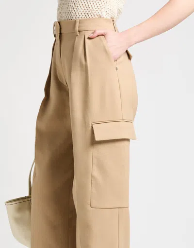 Sportmax Solid Color Cargo Pants In Brown