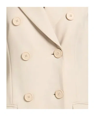 Sportmax Double-breasted Blazer In Neutral