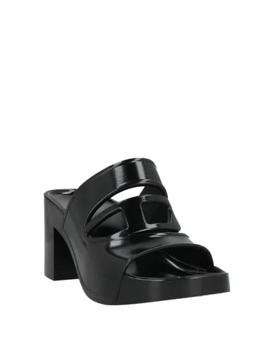Diesel Simple Rubber Slippers In Black