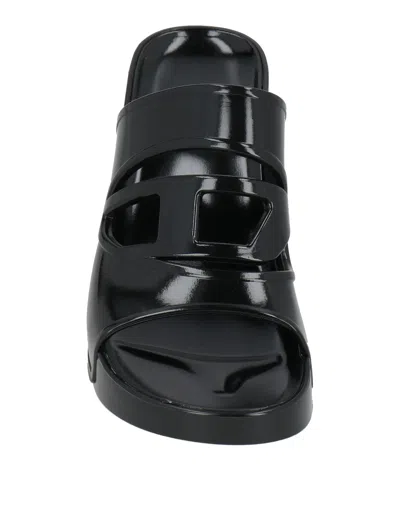 Diesel Simple Rubber Slippers In Black