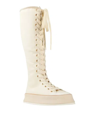 Max Mara Platform Canvas Boots In White