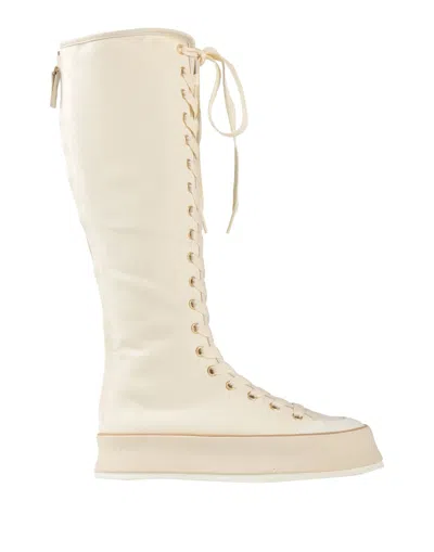 Max Mara Platform Canvas Boots In White