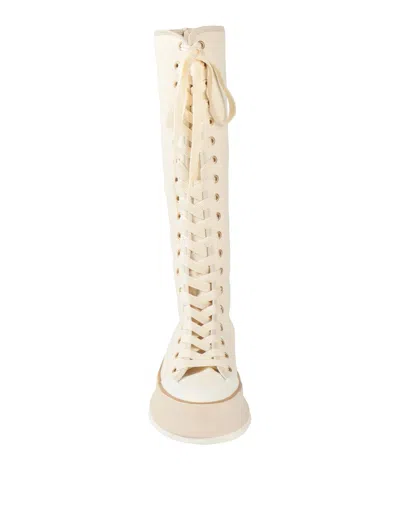 Max Mara Platform Canvas Boots In White