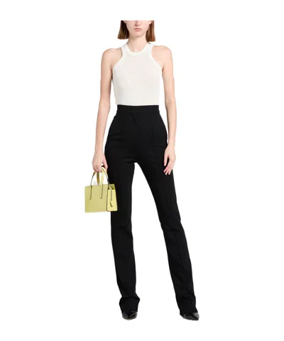 Max Mara Elastic Boot-shaped Pants In Black