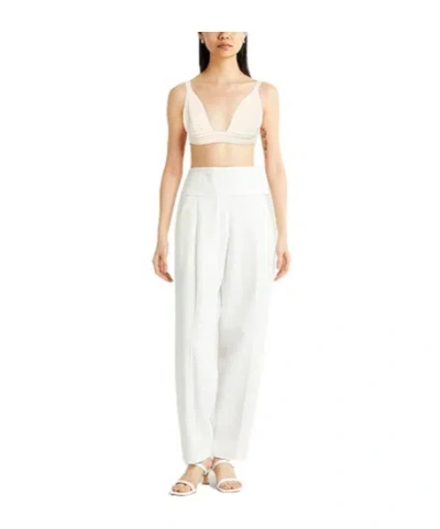 Max Mara Solid Sleeveless Cropped Top In White