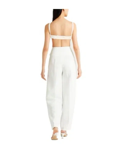Max Mara Solid Sleeveless Cropped Top In White