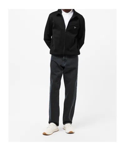 Prada Logo Zip Jacket In Black