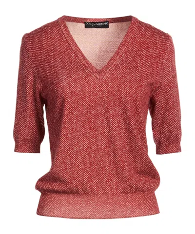 Dolce & Gabbana Woman Sweater Brick Size 2 Virgin Wool In Red