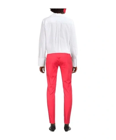 Max Mara Minimal Solid Twill Trousers In Pink