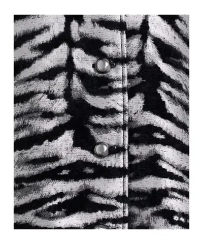 Dolce & Gabbana Sleeve Zebra Pattern Coat In Multi