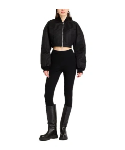 Sportmax Solid Bomber Jacket In Black