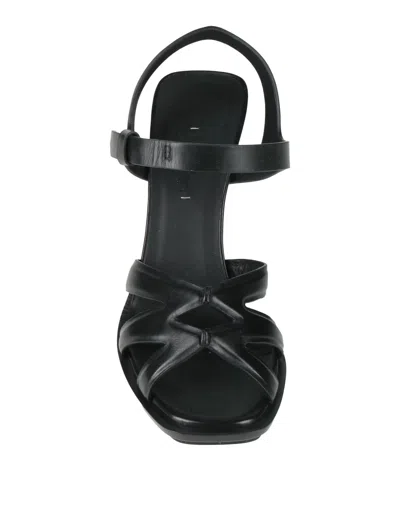 Max Mara Minimal Square Heel Sandals In Black