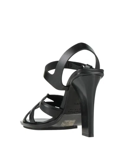 Max Mara Minimal Square Heel Sandals In Black