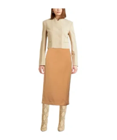 Max Mara Solid Twill Flare Skirt In Neutral