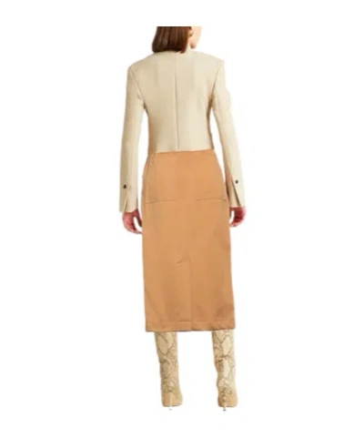 Max Mara Solid Twill Flare Skirt In Neutral