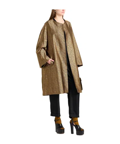 Max Mara Versatile Printed Coat In Burgundy