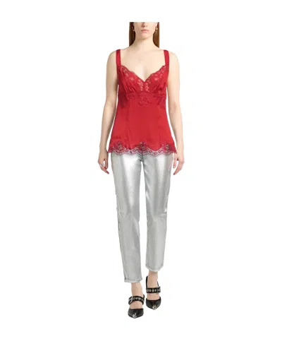 Dolce & Gabbana Solid Color Tops In Red