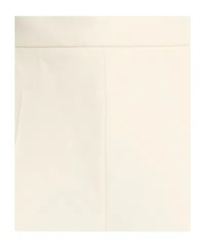 Max Mara Solid Color Stretch Bootcut Pants In White