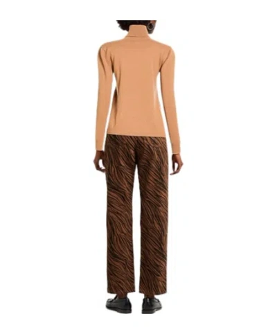 Max Mara Saluto Virgin Wool Turtleneck Sweater In Brown