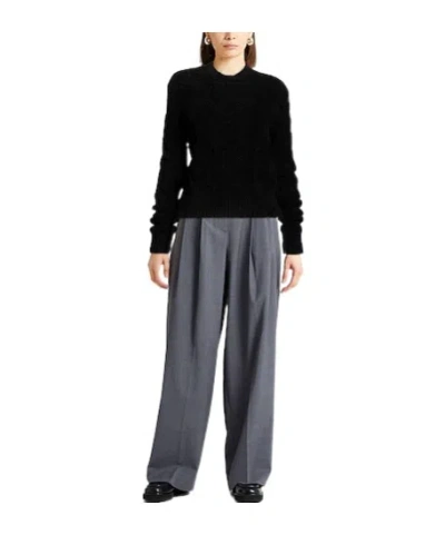 Sportmax Solid Long Sleeve Knit Top In Black